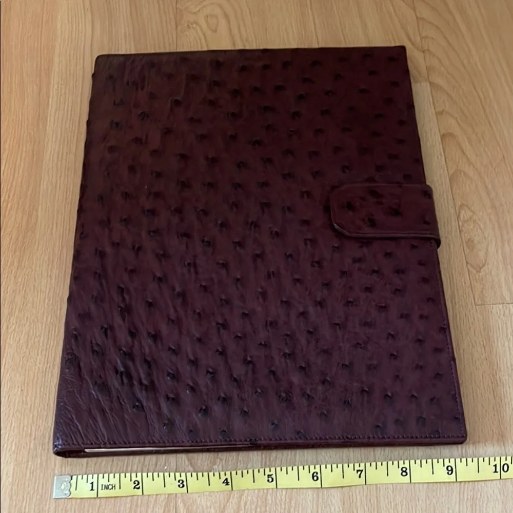 Elegant Burgundy Leather Executive Portfolio